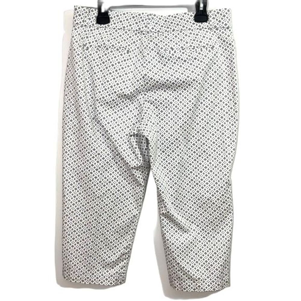 Gloria Vanderbilt Diamond Print Capri Golf Pants Gray White Size 12 - Picture 4 of 7